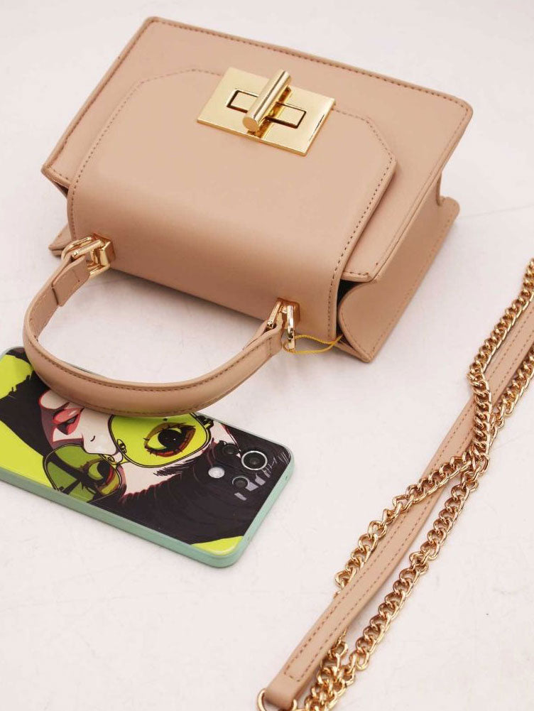 Clara - Lille håndtaske med guldspænde